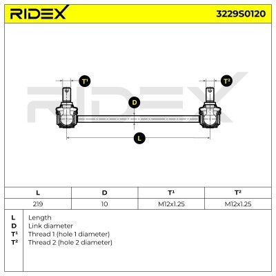 Stabilisator Stange RIDEX 3229S0120 3229S0120 - foto 6