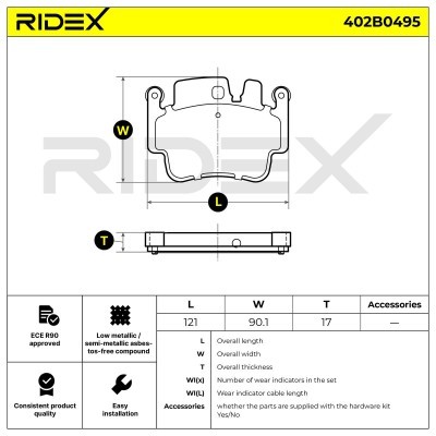 Bremsbeläge Satz RIDEX 402B0495 402B0495 - foto 7