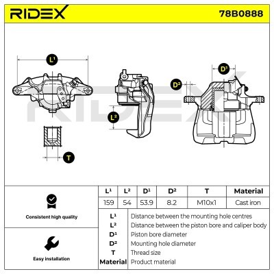 Bremssattel RIDEX 78B0888 78B0888 - foto 6