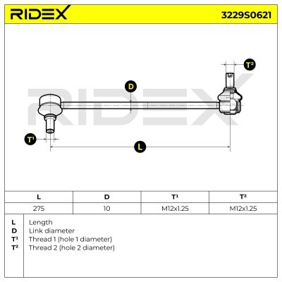 Stabilisator Stange RIDEX 3229S0621 3229S0621 - foto 5