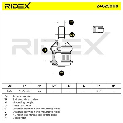 Traggelenk RIDEX 2462S0118 2462S0118 - foto 5