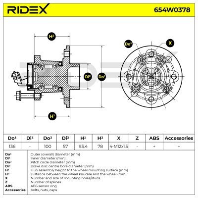 Radlager RIDEX 654W0378 654W0378 - foto 6