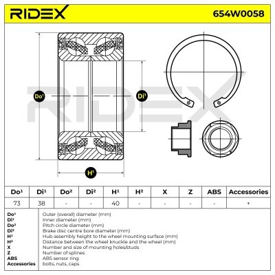 Radlager RIDEX 654W0058 654W0058 - foto 3