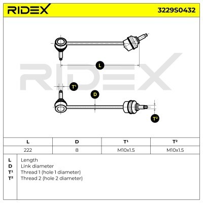 Stabilisator Stange RIDEX 3229S0432 3229S0432 - foto 5