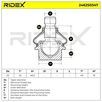 Traggelenk RIDEX 2462S0347 2462S0347 - foto 7