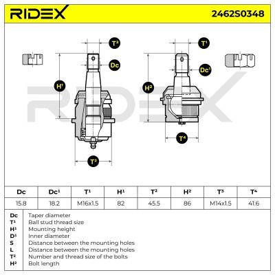 Traggelenk RIDEX 2462S0348 2462S0348 - foto 7