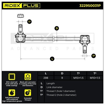 Stabilisator Stange RIDEX 3229S0031P 3229S0031P - foto 8