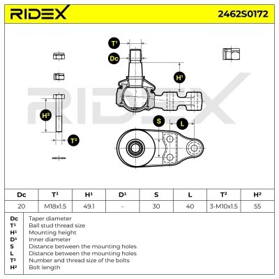 Traggelenk RIDEX 2462S0172 2462S0172 - foto 7