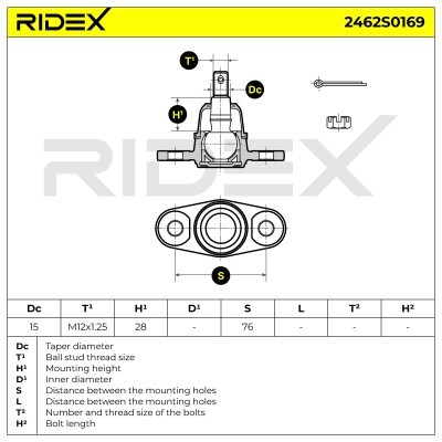 Traggelenk RIDEX 2462S0169 2462S0169 - foto 5