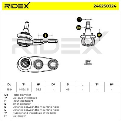 Traggelenk RIDEX 2462S0324 2462S0324 - foto 6