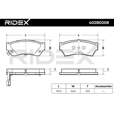 Bremsbeläge Satz RIDEX 402B0208 402B0208 - foto 8