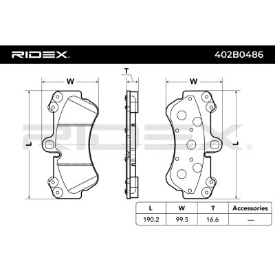 Bremsbeläge Satz RIDEX 402B0486 402B0486 - foto 4