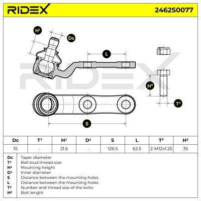 Traggelenk RIDEX 2462S0077 2462S0077 - foto 8