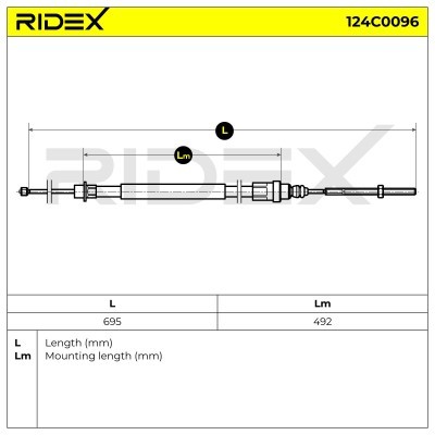 Seilzug, Feststellbremse RIDEX 124C0096 124C0096 - foto 6