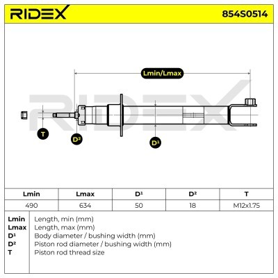 Stoßdämpfer RIDEX 854S0514 854S0514 - foto 11