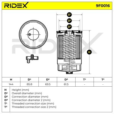 Kraftstofffilter RIDEX 9F0016 9F0016 - foto 3