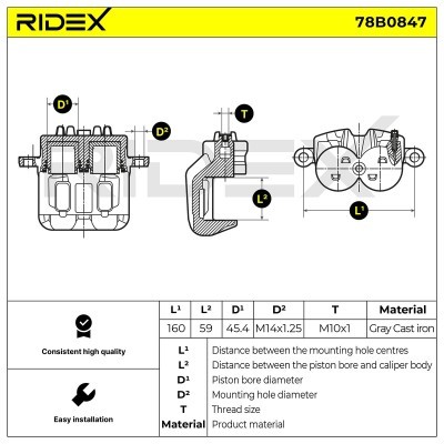 Bremssattel RIDEX 78B0847 78B0847 - foto 7