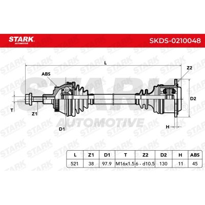 Antriebswelle Stark SKDS-0210048 SKDS-0210048 - foto 9
