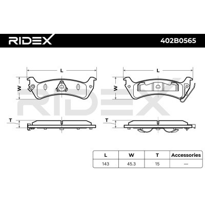 Bremsbeläge Satz RIDEX 402B0565 402B0565 - foto 8