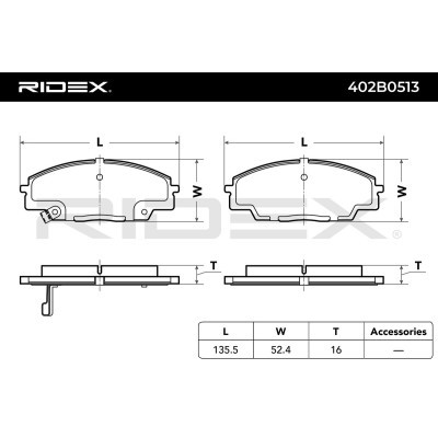 Bremsbeläge Satz RIDEX 402B0513 402B0513 - foto 8