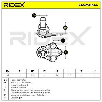 Traggelenk RIDEX 2462S0344 2462S0344 - foto 5