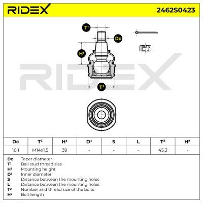 Traggelenk RIDEX 2462S0423 2462S0423 - foto 6