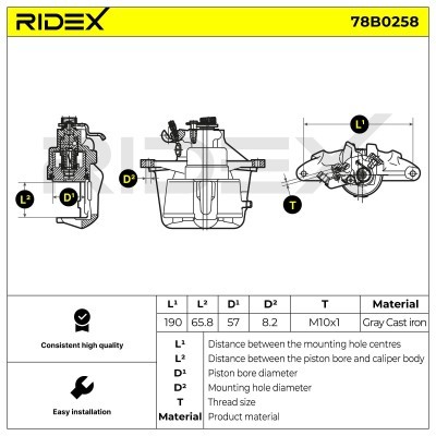 Bremssattel RIDEX 78B0258 78B0258 - foto 7
