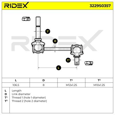 Stabilisator Stange RIDEX 3229S0357 3229S0357 - foto 7