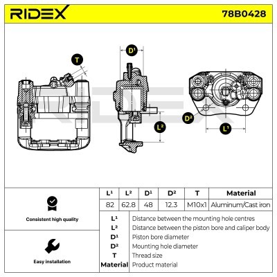 Bremssattel RIDEX 78B0428 78B0428 - foto 6