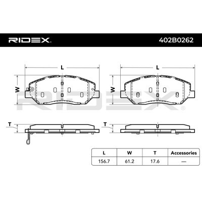Bremsbeläge Satz RIDEX 402B0262 402B0262 - foto 4