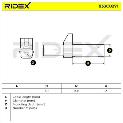 Impulsgeber, Kurbelwelle RIDEX 833C0271 833C0271 - foto 7