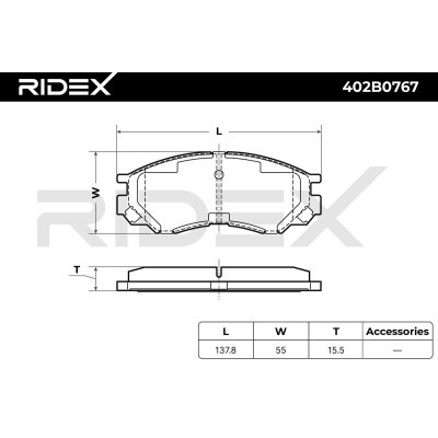 Bremsbeläge Satz RIDEX 402B0767 402B0767 - foto 8