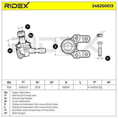 Traggelenk RIDEX 2462S0013 2462S0013 - foto 6