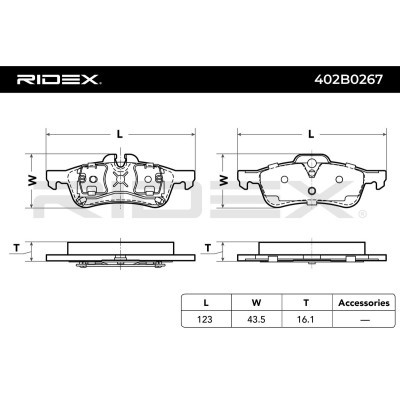 Bremsbeläge Satz RIDEX 402B0267 402B0267 - foto 3