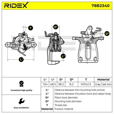 Bremssattel RIDEX 78B2340 78B2340 - foto 6