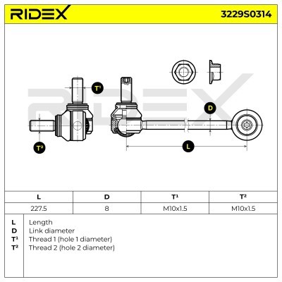 Stabilisator Stange RIDEX 3229S0314 3229S0314 - foto 5