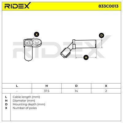 Impulsgeber, Kurbelwelle RIDEX 833C0013 833C0013 - foto 3