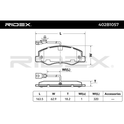Bremsbeläge Satz RIDEX 402B1057 402B1057 - foto 6
