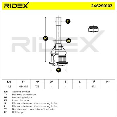 Traggelenk RIDEX 2462S0103 2462S0103 - foto 7