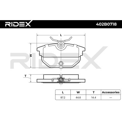 Bremsbeläge Satz RIDEX 402B0718 402B0718 - foto 7