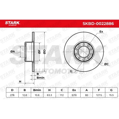 Bremsscheibe Stark SKBD-0022886 SKBD-0022886 - foto 5