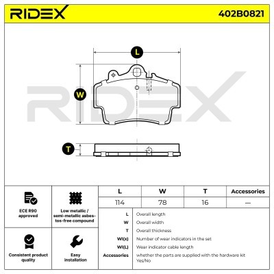 Bremsbeläge Satz RIDEX 402B0821 402B0821 - foto 4