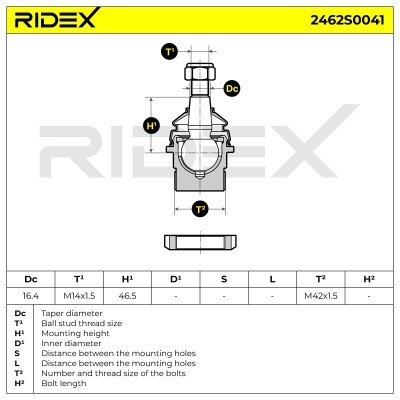 Traggelenk RIDEX 2462S0041 2462S0041 - foto 6