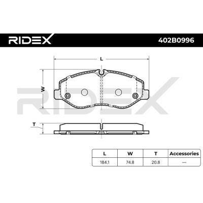Bremsbeläge Satz RIDEX 402B0996 402B0996 - foto 7