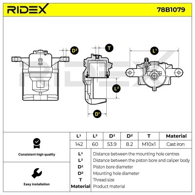 Bremssattel RIDEX 78B1079 78B1079 - foto 6