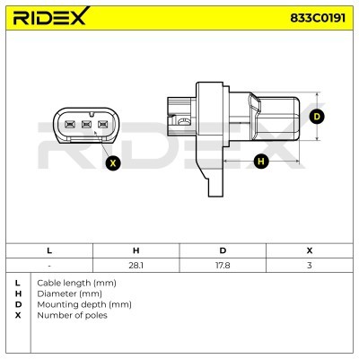 Impulsgeber, Kurbelwelle RIDEX 833C0191 833C0191 - foto 6