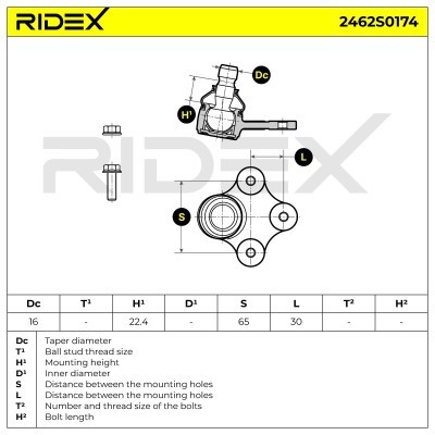 Traggelenk RIDEX 2462S0174 2462S0174 - foto 5