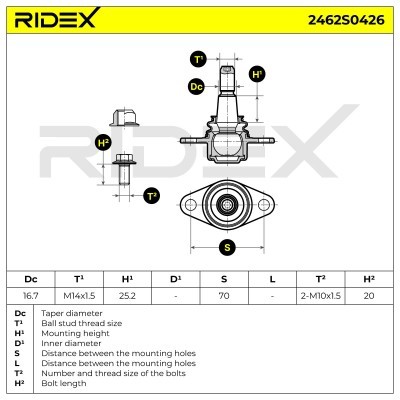 Traggelenk RIDEX 2462S0426 2462S0426 - foto 6