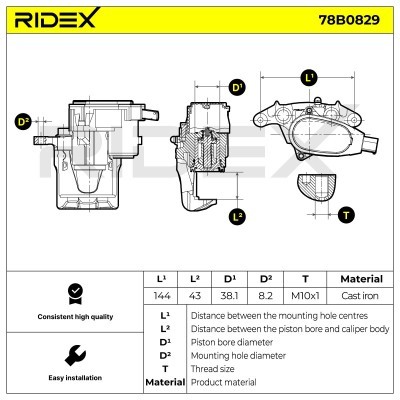Bremssattel RIDEX 78B0829 78B0829 - foto 5