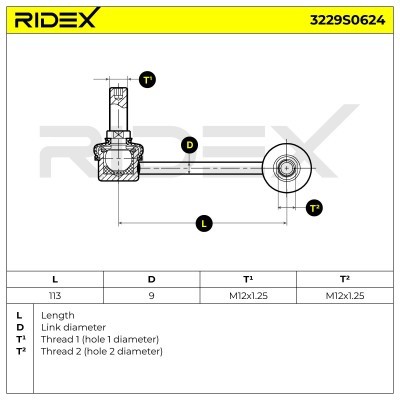 Stabilisator Stange RIDEX 3229S0624 3229S0624 - foto 5